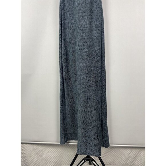 Maeve By Anthropologie Navy Blue Crinkle Velvet Sleeveless Maxi Dress Size M - Picture 8 of 10